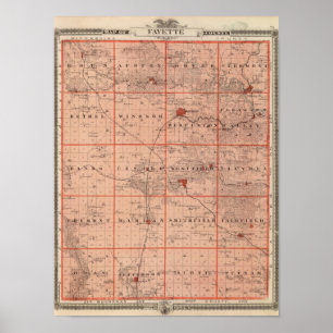 Map of Fayette County, State of Iowa Poster