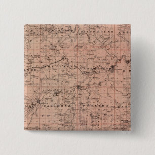 Map of Fillmore County, Minnesota 2 Inch Square Button