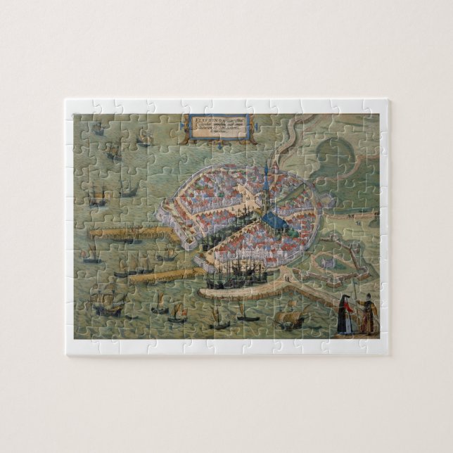 Map of Flissinga, from 'Civitates Orbis Terrarum' Jigsaw Puzzle (Horizontal)