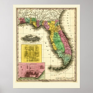 Map of Florida 1831 Poster