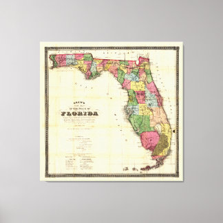Map of Florida (1870) Canvas Print