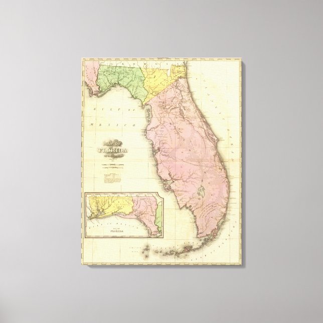 Map of Florida 2 Canvas Print (Front)