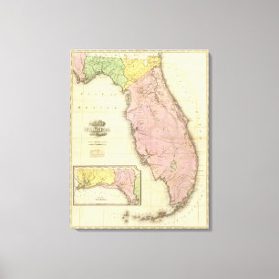 Map of Florida 2 Canvas Print