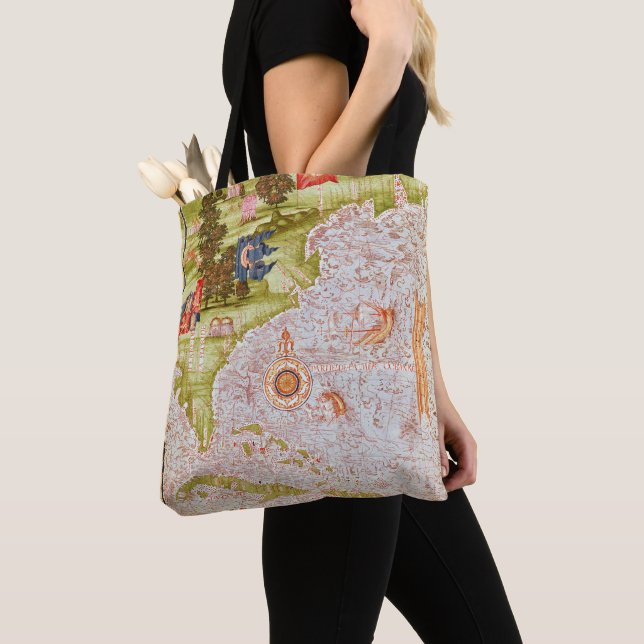 Map of Florida and the Antilles Tote Bag (Close Up)