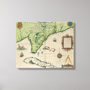 Map of Florida, from 'Brevis Narratio' Canvas Print