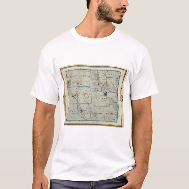 Map of Floyd County, State of Iowa T-Shirt (Front)
