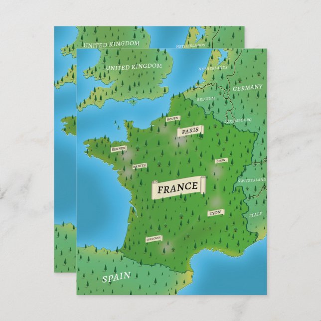 Map Of France (Front/Back)