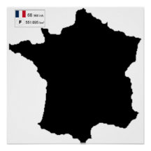 Map of France and some data