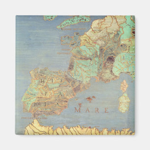 Map of France, Spain and North-West Africa Magnet