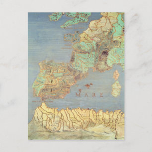 Map of France, Spain and North-West Africa Postcard