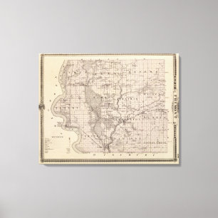 Map of Fremont County, State of Iowa Canvas Print