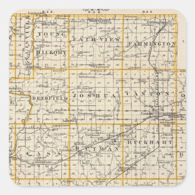 Map of Fulton County and Lewistown Square Sticker (Front)