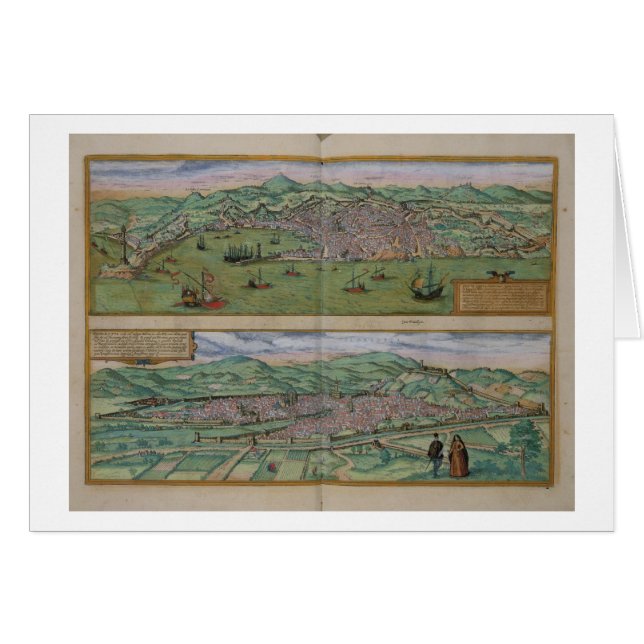 Map of Genoa and Florence, from 'Civitates Orbis T (Front Horizontal)