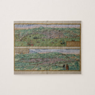 Map of Genoa and Florence, from 'Civitates Orbis T Jigsaw Puzzle