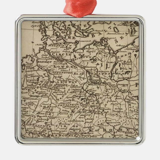 Map of Germany Metal Ornament (Front)