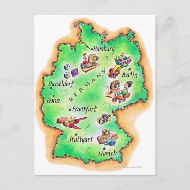 Map of Germany Postcard (Front)