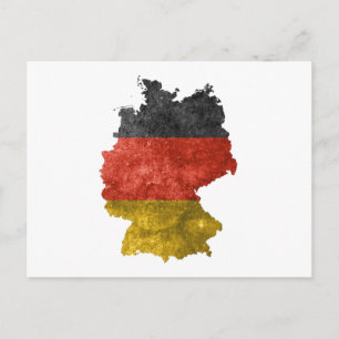 Map of Germany with flag colours Postcard