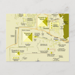 Map of Giza pyramid complex Diagram  Postcard