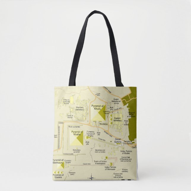 Map of Giza pyramid complex Diagram  Tote Bag (Front)