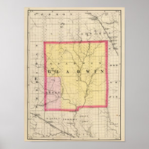 Map of Gladwin County, Michigan Poster
