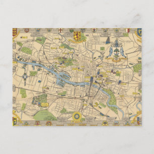 Map of Glasgow, England Postcard