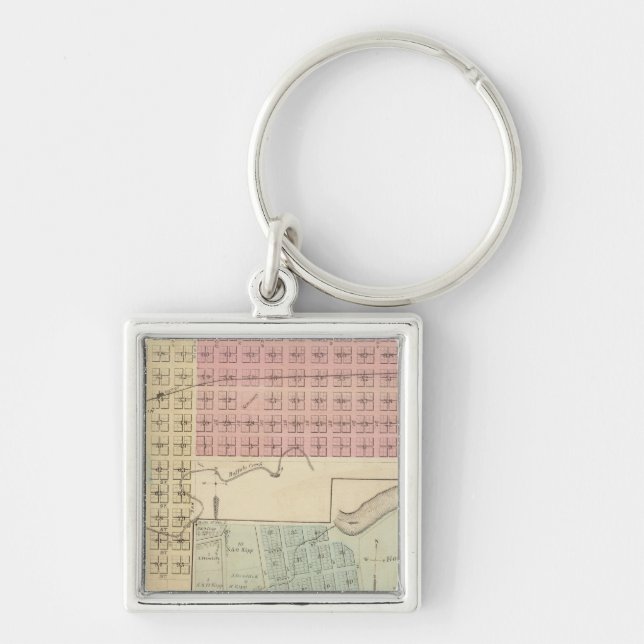 Map of Glencoe, Map of Henderson, Minnesota Keychain (Front)