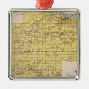 Map of Goodhue County, Minnesota Metal Ornament