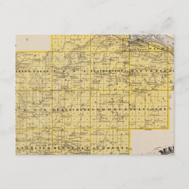 Map of Goodhue County, Minnesota Postcard (Front)
