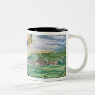 Map of Granada, from 'Civitates Orbis Terrarum' by Two-Tone Coffee Mug