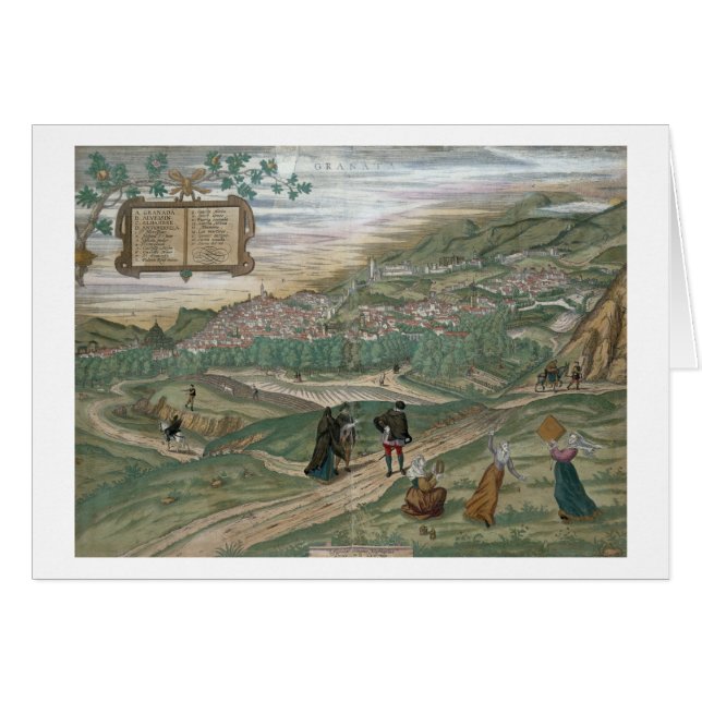 Map of Granada, from 'Civitates Orbis Terrarum', V (Front Horizontal)