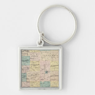 Map of Grant County and Village of Lancaster Keychain
