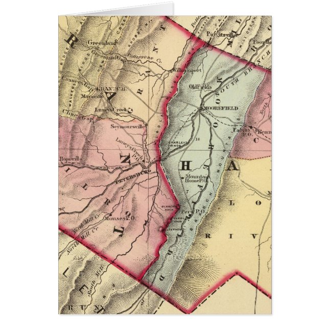 Map of Grant, Hardy counties (Front)