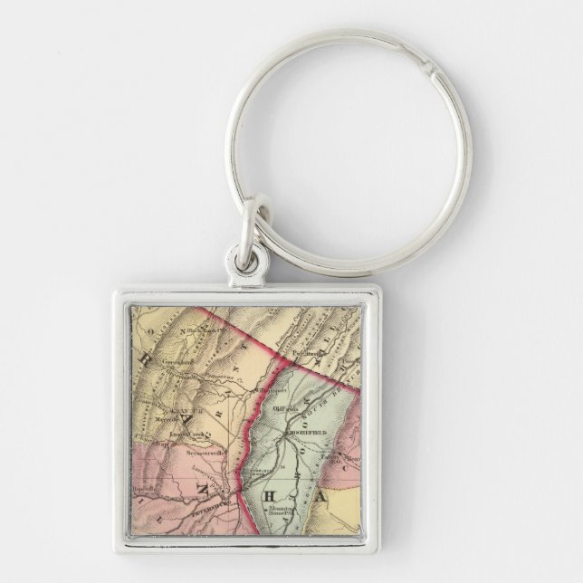 Map of Grant, Hardy counties Keychain (Front)