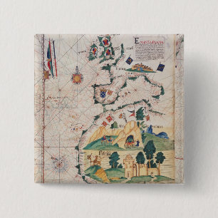 Map of Great Britain 2 Inch Square Button