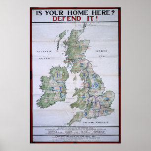 Map of Great Britain - Defend It Poster
