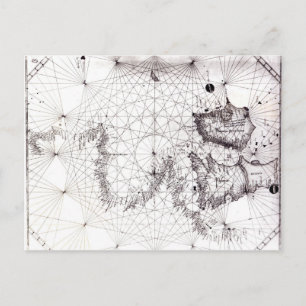 Map of Great Britain, France and Spain, 1473 Postcard