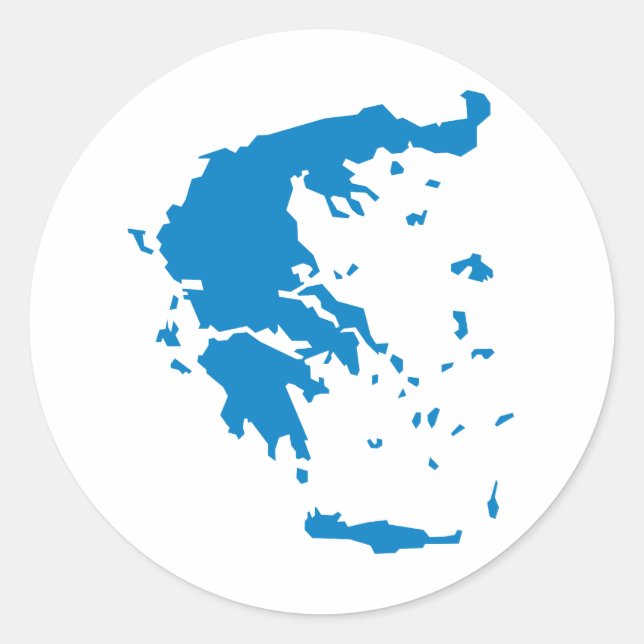 Map of Greece Classic Round Sticker (Front)