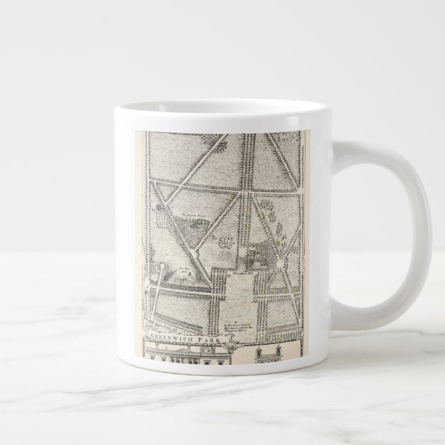 Map of Greenwich Park Large Coffee Mug (Right)