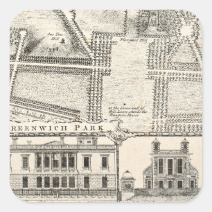 Map of Greenwich Park Square Sticker