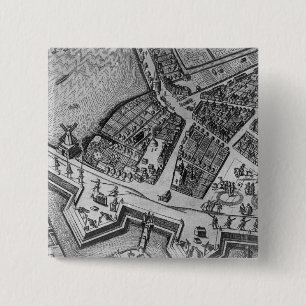 Map of Hamburg 2 Inch Square Button