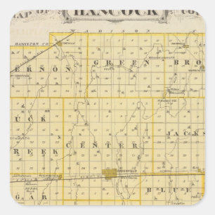 Map of Hancock County with Charlottesville Square Sticker