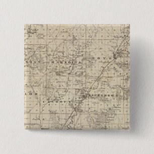 Map of Harrison County, State of Iowa 2 Inch Square Button
