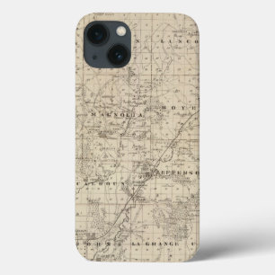 Map of Harrison County, State of Iowa iPhone 13 Case