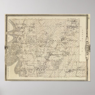 Map of Harrison County, State of Iowa Poster