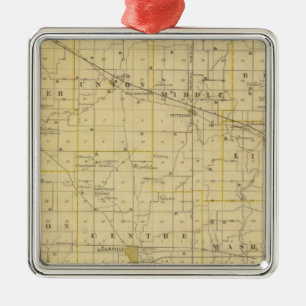 Map of Hendricks County Metal Ornament