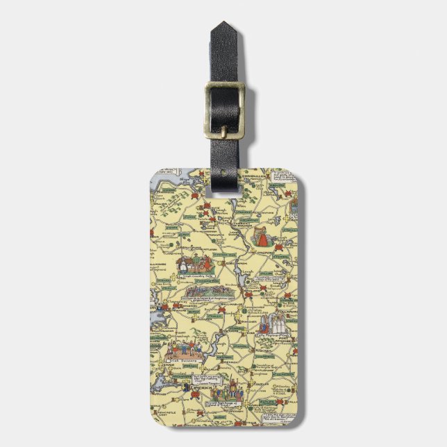 Map of Historical Ireland Luggage Tag (Front Vertical)