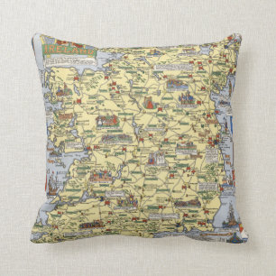Map of Historical Ireland Throw Pillow