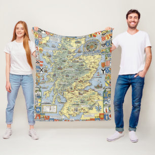 Map of Historical Scotland Fleece Blanket