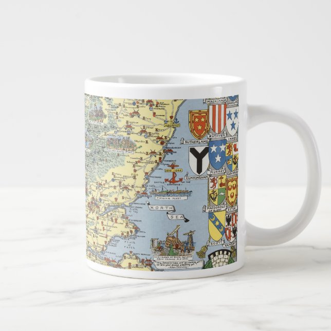 Map of Historical Scotland Large Coffee Mug (Right)