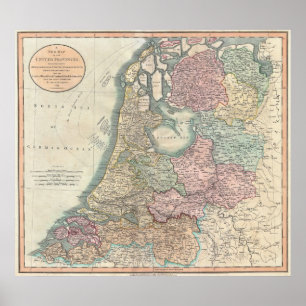 Map of Holland 1799 - by John Cary Poster